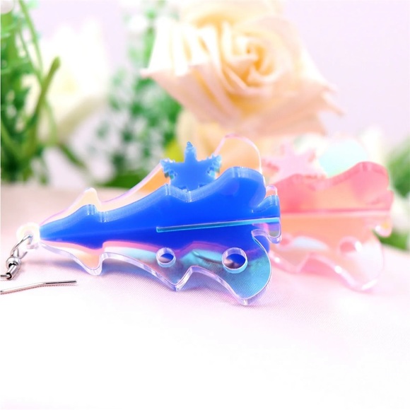 Acrylic Glitter Christmas Tree Stud Dangle Earrings - Picture 10 of 16